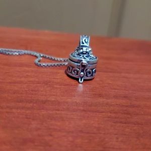 Sterling Silver Pill/Poison/Keepsake Locket with sterling silver box chain